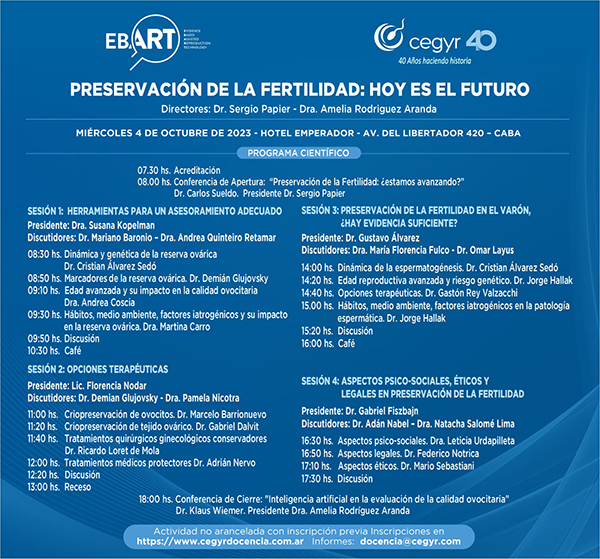 EBART CAMPUS 
Preservación de la fertilidad: hoy es el futuro. 